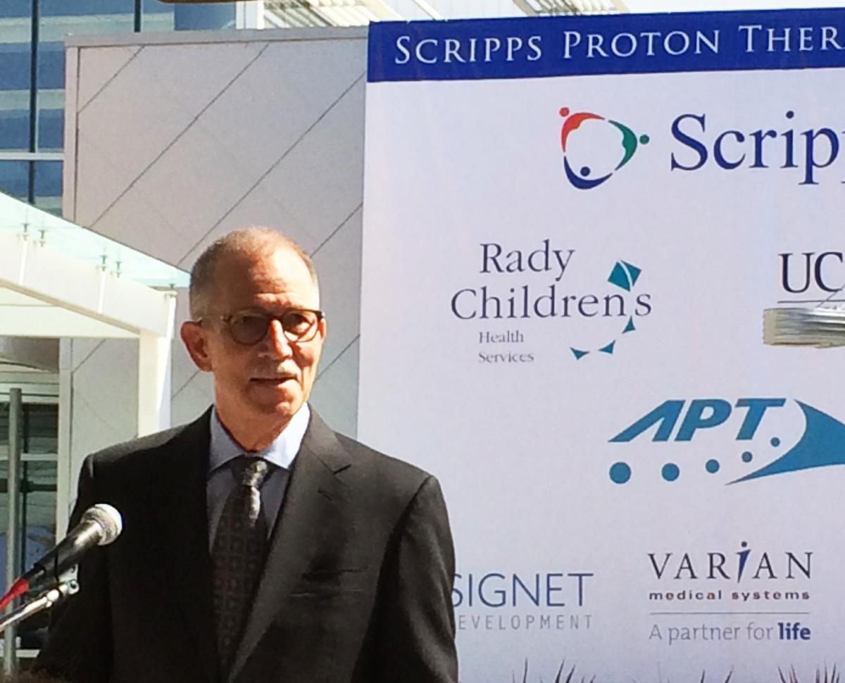 APT CEO Jeff Bordok at the Grand Opening of the Scripps Proton Therapy Center